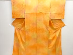 菊尽くし模様織り出し一つ紋付け下げ色無地着物